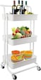3-Tier Rolling Storage Trolley with 2 Brakes - Kitchen, Bedroom, Office Service Cart with Easy Assembly, Versatile Organizing Trolley
