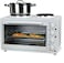 Electric Baking Oven with Dual Hot Plates 2-in-1 Countertop Oven &amp; Electric Cooktop 2 Burner Hot Plate with Adjustable Temperature, Timer &amp; Multi-Function Cooking