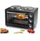 Electric Baking Oven with Dual Hot Plates 2-in-1 Countertop Oven &amp; Electric Cooktop 2 Burner Hot Plate with Adjustable Temperature, Timer &amp; Multi-Function Cooking
