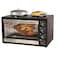 Electric Baking Oven with Dual Hot Plates 2-in-1 Countertop Oven &amp; Electric Cooktop 2 Burner Hot Plate with Adjustable Temperature, Timer &amp; Multi-Function Cooking