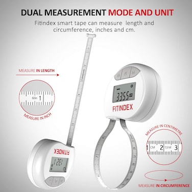Smart Body Tape Measure - Bluetooth Digital Measuring Tape for Body with LED Display, Soft Sewing Tape with Lock Pin &amp; Retractable Button, Fitness &amp; Body Measurement