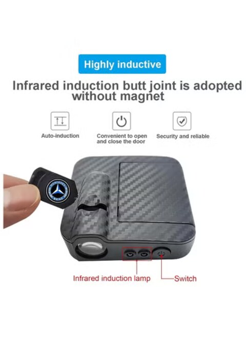 قطعتان من مصابيح باب سيارة BMW - جهاز عرض شعار ظل الشبح ثلاثي الأبعاد، ضوء ترحيب LED لسيارات BMW الفئة 3 5 6 7، X1 X3 X5 X6