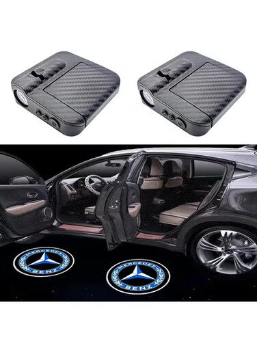 قطعتان من مصابيح باب سيارة BMW - جهاز عرض شعار ظل الشبح ثلاثي الأبعاد، ضوء ترحيب LED لسيارات BMW الفئة 3 5 6 7، X1 X3 X5 X6