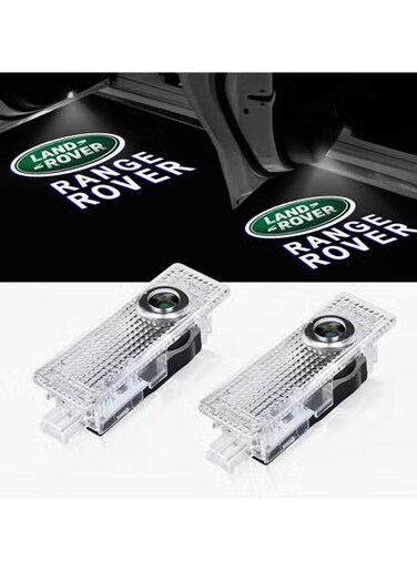 قطعتان من مصابيح عرض شعار باب السيارة LED لسيارة لاند روفر رينج روفر 2010-2015 - شعار ترحيبي عالي الوضوح، مصباح مخصص للبركة