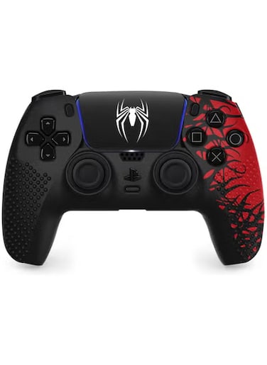 غطاء سيليكون مضاد للانزلاق لوحدة تحكم بلاي ستيشن 5 - غطاء حماية ناعم مع قبضة وراحة مُحسّنة   حافظة وحدة تحكم بلاي ستيشن 5 + ملصقات لوحة اللمس