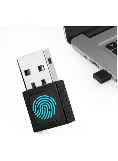 قارئ بصمات الأصابع USB - مستشعر Touch ID بزاوية 360 درجة، مفتاح أمان حيوي لأنظمة Windows 7/8/10/11، تعرّف فائق السرعة