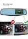 Car DVR Rear View Mirror Video Recorder  4.3" Dual Lens Dash Cam with Night Vision, 1080P HD Front  Rear Camera Loop Recording