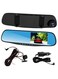 Dash Cam for Cars Front and Rear &ndash; 1080P Dual Lens Rearview Mirror Camera, 4.3&rdquo; LCD Screen, Night Vision, G-Sensor, Loop Recording, Parking Monitor