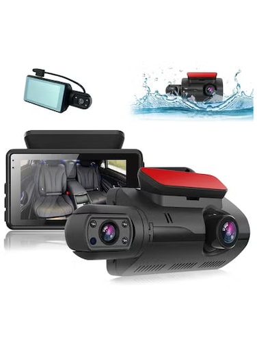 Dual Dash Cam Front and Inside &ndash; 1080P HD Car Camera with Infrared Night Vision, G-Sensor Accident Lock, Parking Monitor