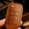 Leather Car Key Case Cover for Roewe i5, MG RX5, Ei6 Max, RX3 &ndash; Key Fob Protector Pouch with Keychain Ring &ndash; Premium Leather Key Holder Shell Bag