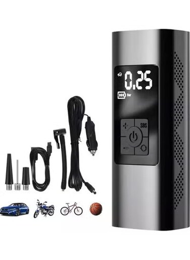 منفاخ إطارات لاسلكي محمول، مضخة هواء للدراجات ببطارية قابلة لإعادة الشحن 6000 مللي أمبير/ساعة مع مقياس ضغط رقمي، مضخة كهربائية لاسلكية بإيقاف تشغيل تلقائي 150 رطل/بوصة مربعة
