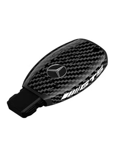 غطاء مفتاح سيارة مرسيدس بنز - نمط ألياف الكربون، حماية 360 درجة، جراب مفتاح لسيارة مرسيدس بنز الفئة C E G S M GL CLS CLK G - أسود، M