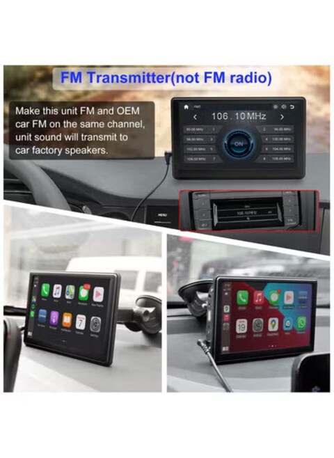7-Inch Touchscreen Wireless CarPlay &amp; Android Auto Portable Car Player with GPS Navigation, Bluetooth, AirPlay, Mirror Link, Car Stereo Receiver
