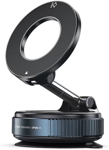 Suction Magnetic Phone Holder for MagSafe - Adjustable Magnetic Suction Cup Mount for Car, Gym, Mirror &amp; Smooth Surfaces &ndash; Compatible with iPhone &amp; Android 
