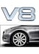 3D Metal V8 Car Emblem Badge &ndash; Silver Chrome Letter Decal for Rear, Side, Trunk, or Fender &ndash; Durable Self-Adhesive Auto Sticker for Universal Vehicle Decoration