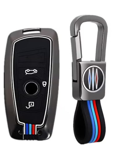 Fluorescent Zinc Alloy Key Fob Cover for BMW &ndash; 360&deg; Full Protection Waterproof Key Case for 1 3 5 Series F10 F20 F30 G20 X3 X4 M3 M4 i3 &ndash; Durable Car Key Shell 
