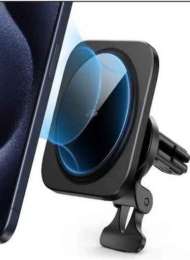 Magnetic Air Vent Phone Holder for iPhone 15/14/13/12 Series &ndash; Designed for MagSafe &amp; HaloLock, Non-Charging Accessory, Secure Car Mount, Black
