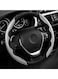 غطاء عجلة قيادة من ألياف الكربون بمقاس عالمي - غير قابل للانزلاق، آمن للرجال والنساء، رمادي - ملحق داخلي فاخر للسيارة لتحسين الإمساك والأناقة