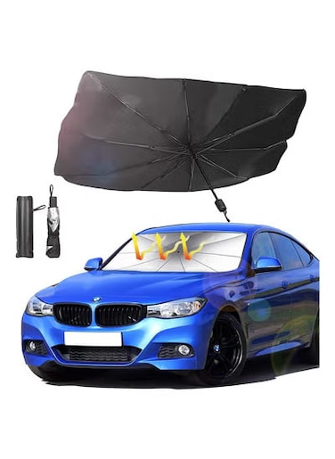 مظلة شمسية للزجاج الأمامي للسيارة - تعكس الأشعة فوق البنفسجية، وتحمي لوحة القيادة من الشمس، وتوفر عزلًا حراريًا، ومظلة شمسية قابلة للطي للزجاج الأمامي للسيارة