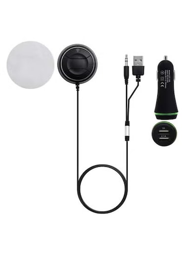 طقم سيارة بلوتوث مع إقران NFC - مستقبل صوت AUX لاسلكي مع منفذ شحن ومكالمات بدون استخدام اليدين - محول موسيقى بلوتوث لستيريو السيارة، إعداد سهل ووظائف مزدوجة