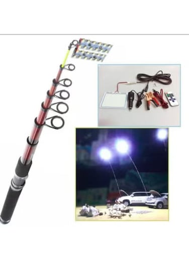 Fishing Lamp Car Rod Light with RF Remote Controller &ndash; Outdoor LED Lighting for Camping, Hiking, Fishing, and Vehicle Use &ndash; Portable Lantern with Adjustable Brightness