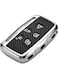 TPU Key Fob Cover for Land Rover &amp; Jaguar &ndash; 5-Button Smart Key Protector Shell with Alloy Keychain Holder, Full Protection Case