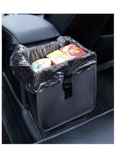 سلة مهملات السيارة PowerTiger - سلة مهملات معلقة مقاومة للتسرب سعة 6.5 لتر، قابلة للطي ومقاومة للماء، منظم أكياس قمامة للسيارة والسيارات الرياضية متعددة الاستخدامات والشاحنات - أسود