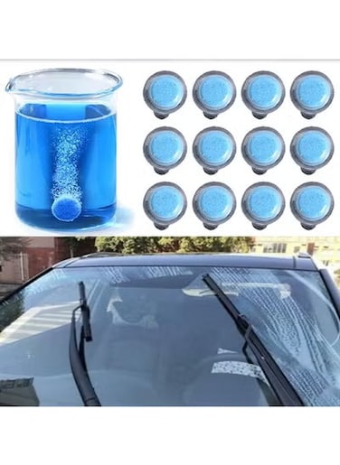 100PCS Car Windshield Washer Tablets &ndash; Effervescent Glass Cleaner for Windshields, Windows, Mirrors &ndash; Solid Car Windshield Cleaning Tablets