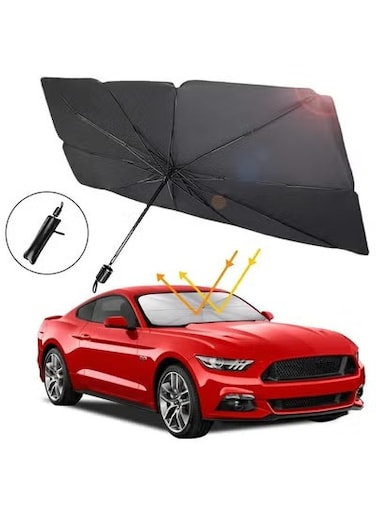 Foldable Car Windshield Sun Shade Umbrella &ndash; UV Protection, Heat Reflective Sun Visor for Vehicles &ndash; Compact, Easy-to-Use Design, Blocks Sun Glare
