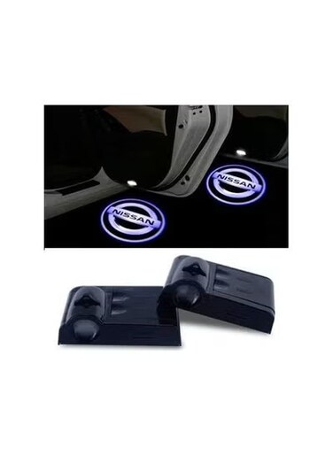 مصابيح عرض شعار باب السيارة اللاسلكية LED - عبوة من قطعتين من مصابيح الترحيب Ghost Shadow مع عرض الشعار - مناسبة لجميع المركبات