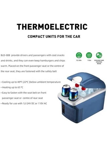 Small Car Refrigerator 8L Portable Mini Fridge with Low Noise Cooling Compact Travel Cooler for Car Camping Road Trips and Outdoor Use