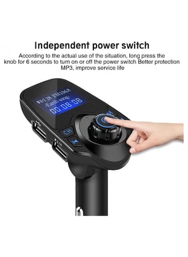 Wireless Bluetooth Car Kit Adapter New Version with LED Display FM Transmitter USB Car Charger Hands Free Calling SD Card MP3 Player Compatible