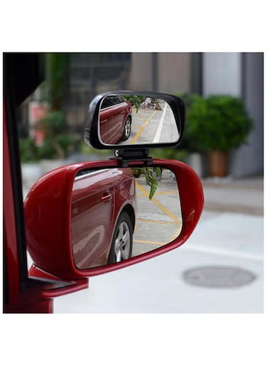 مرآة النقطة العمياء قابلة للتعديل بزاوية 360 درجة ومرآة محدبة واسعة الزاوية ومرآة مساعدة للسيارات والشاحنات والسيارات الرياضية متعددة الاستخدامات بتصميم مشبك عالمي لتعزيز السلامة والرؤية