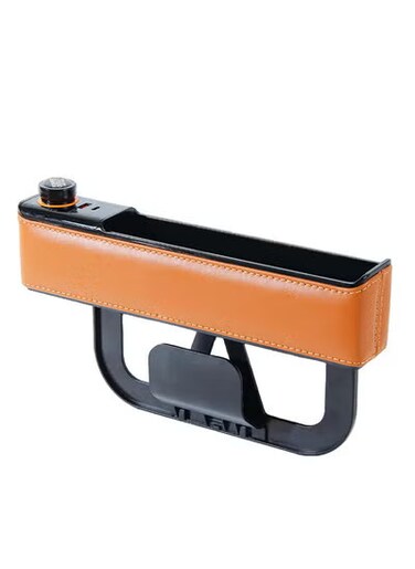 حشوة فراغات فاخرة لمقعد السيارة مع منافذ شحن سريع مزدوجة QC وPD وولاعة سجائر - منظم للسيارة للهواتف والمفاتيح والمحفظة وصندوق التخزين