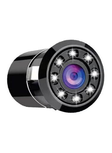 Car Rear View Reverse Parking Camera &ndash; 170&deg; Wide Angle Backup Camera with Night Vision, 8 LED Lights, Waterproof IP68 &ndash; HD License Plate Rear Camera  &ndash; Black
