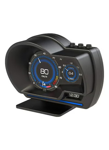 شاشة عرض أمامية للسيارة مزودة بخاصية OBD2+GPS، عداد سرعة رقمي ذكي - شاشة عرض أمامية عالمية عالية الدقة، تنبيه بالسرعة الزائدة، قارئ رموز الأعطال