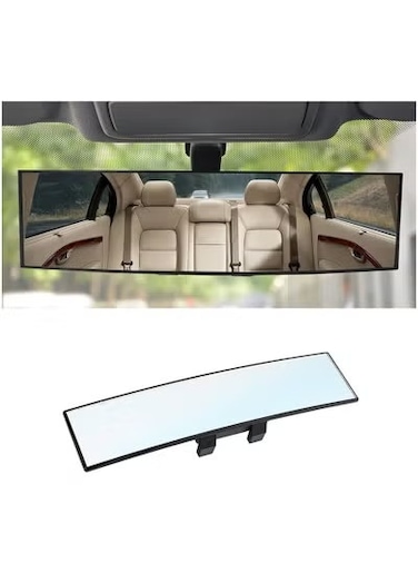 Universal 11.81" Panoramic Convex Rearview Mirror - Interior Clip-On Wide Angle Mirror for Cars, SUVs, and Trucks - Reduces Blind Spots for Enhanced Safety