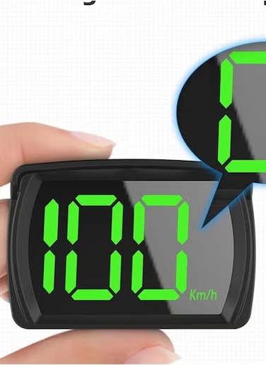 شاشة عرض أمامية لعداد السرعة الرقمي GPS للسيارات والشاحنات - شاشة عالية الدقة كبيرة، عرض السرعة في الوقت الفعلي، كابل USB للتوصيل والتشغيل، متوافق مع لوحة القيادة العالمية