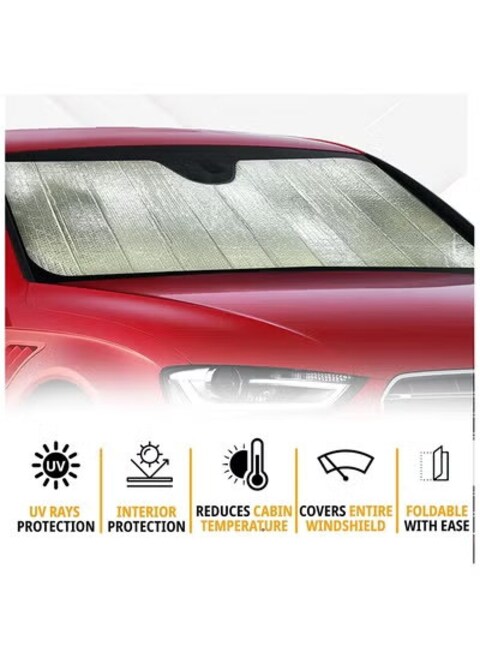 Front Windshield Sun Shade, 5-Layer UV Reflector Folding Sunshade Visor, 55 x 29 Inches, Accordion Auto Sun Shield &ndash; Keeps Vehicle Cool, Thicken Car  Protection
