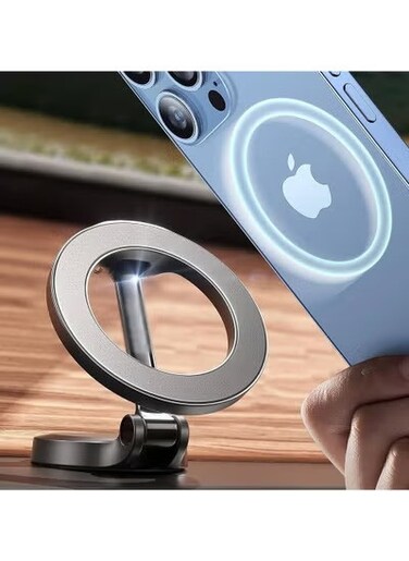 حامل هاتف مغناطيسي للسيارة من ماج سيف لهواتف آيفون 15 و14 برو ماكس وبلس - 20 مغناطيسًا قويًا - حامل هاتف مغناطيسي للسيارة - حامل لوحة القيادة بدون استخدام اليدين لهواتف آيفون وسامسونج مع حافظة ماج سيف
