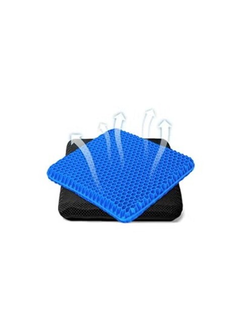 Double Thick Egg Gel Seat Cushion for Office Chair, Car, Wheelchair &ndash; Non-Slip Cover, Sciatica Pain Relief, Comfortable Cushion for Long Trips, Sitting Comfort