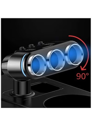 Dual 12V Car Cigarette Lighter Adapter with On/Off Switch   QC 3.0 Fast Charging, Wireless Capability   Car Cigarette Lighter Splitter for Simultaneous Device Charging