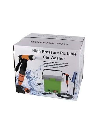 Portable High Pressure Washer Power Pump &ndash; Self-Priming Car Wash Kit with 5 Nozzles, 12V DC for Home, Car, RV, and Outdoor Cleaning
