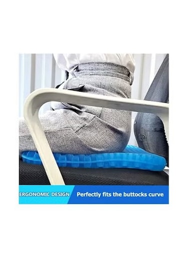 Gel Seat Cushion for Car &ndash; Double Thick Egg Gel Seat Cushion with Non-Slip Cover &ndash; Rubber Gel Cushion for Office Chair, Wheelchair, and Long Drives &ndash; Comfort