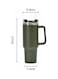 Large Capacity Stainless Steel Insulated Cup with Straw &amp; Handle &ndash; Double-Walled, Spill-Proof, Portable Mug for Office, Home, Car &ndash; Premium Black Design