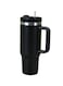 Large Capacity Stainless Steel Insulated Cup with Straw &amp; Handle &ndash; Double-Walled, Spill-Proof, Portable Mug for Office, Home, Car &ndash; Premium Black Design