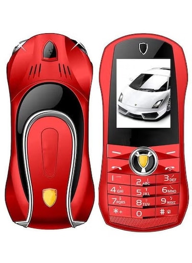 هاتف محمول على شكل قوس - ثنائي الشريحة، مشغل MP3/MP4، راديو FM، مصباح يدوي، تصميم على شكل سيارة، هاتف محمول صغير الحجم مع وظيفة تسجيل - مثالي للأشخاص البسطاء