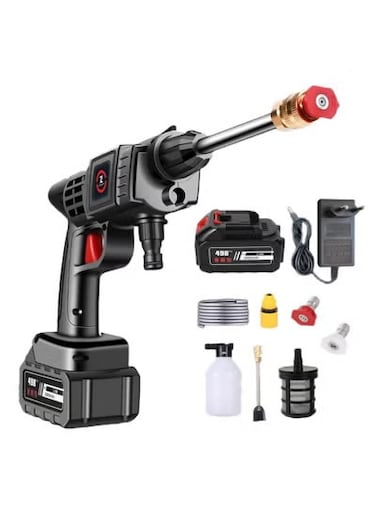 مسدس غسيل سيارات عالي الضغط - جهاز احترافي لتنظيف السيارات والمنازل   فوهة قابلة للتعديل، تصميم مريح، رذاذ ماء قوي للسيارات والحدائق والاستخدام المنزلي