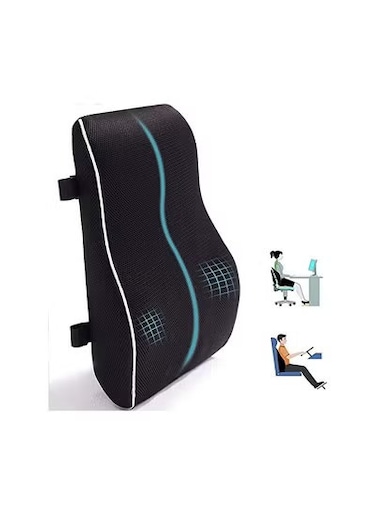 Lumbar Support Pillow for Office Chair &ndash; Memory Foam Back Cushion for Back Pain Relief, Posture Improvement, Breathable Mesh Cover, Ideal for Computer Chair