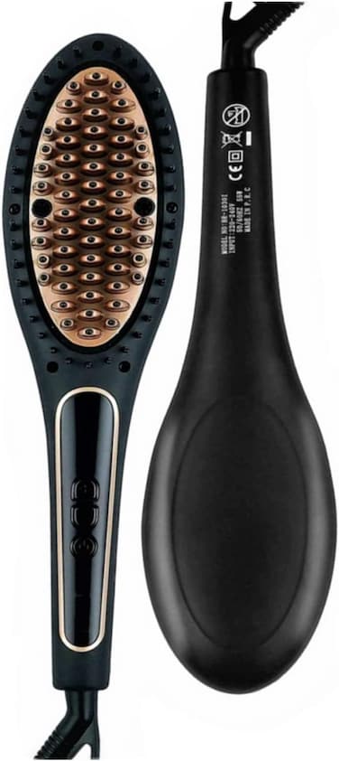 Thermal Heat Brush with LCD Display &ndash; 2-in-1 Hair Straightener &amp; Styling Brush, Adjustable Temperature Control, Fast Heating, Anti-Scald Design